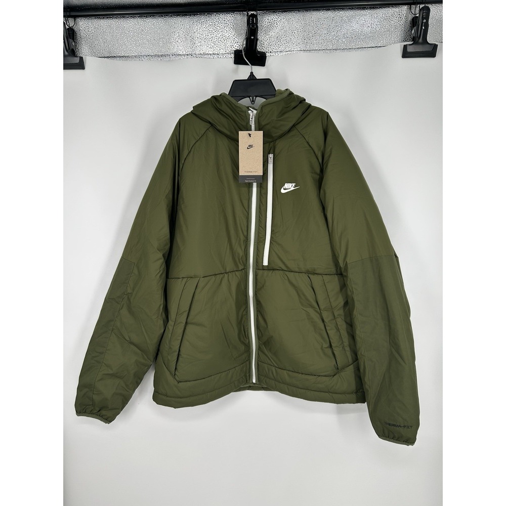 Nike Sportswear Therma Fit Legacy Hooded Jacket DD6857-326 Repel Green Large
